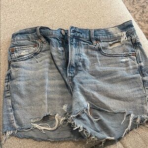 American Eagle Outfitters Light Blue Distressed Denim Shorts